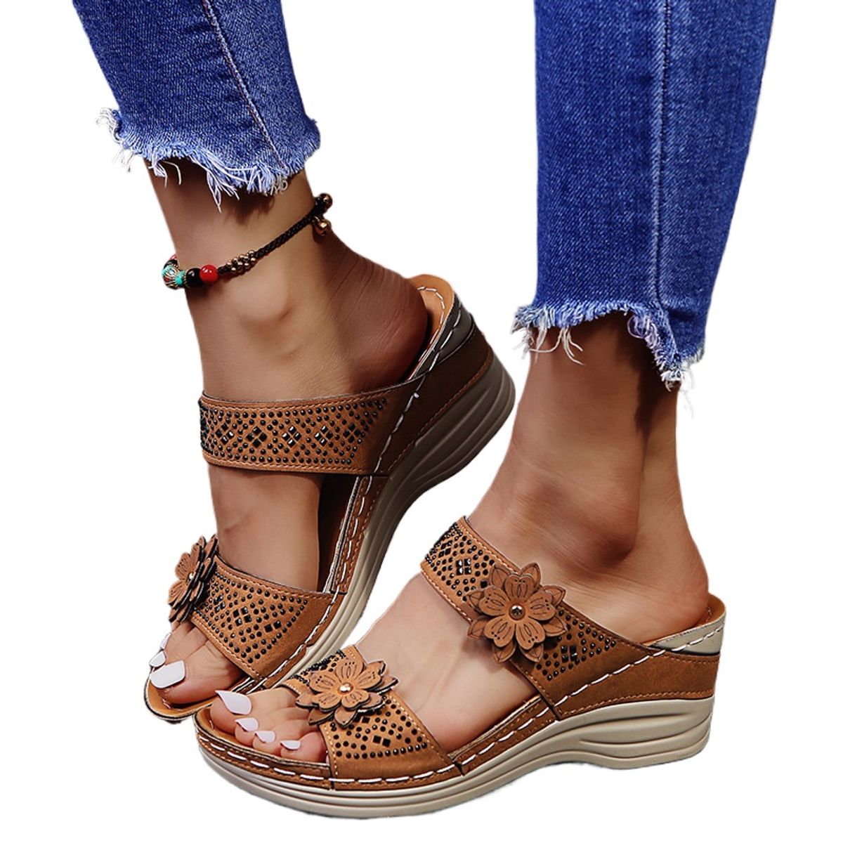 TIOZONEY - Sandalia Mujer -Café