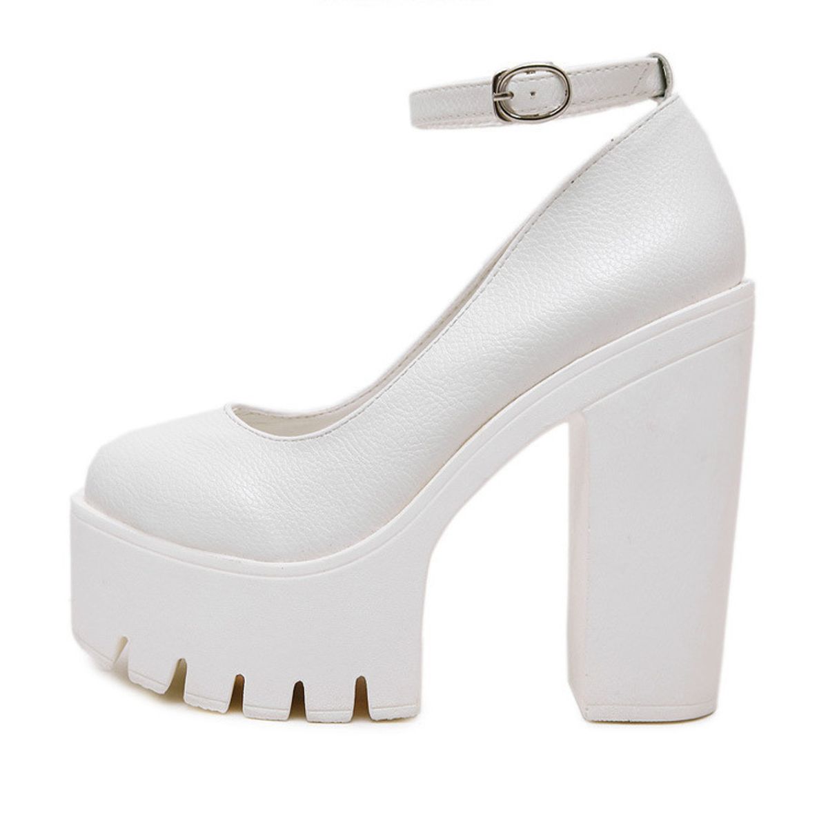 TIOZONEY - Zapatos de tacón blancos para mujer