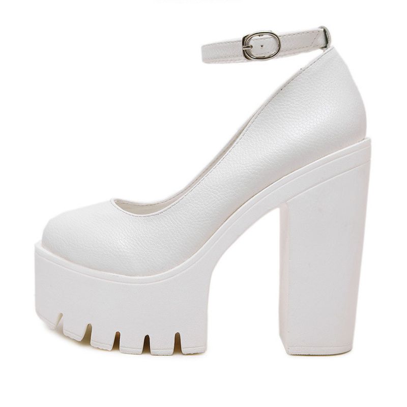 TIOZONEY - Zapatos de tacón blancos para mujer