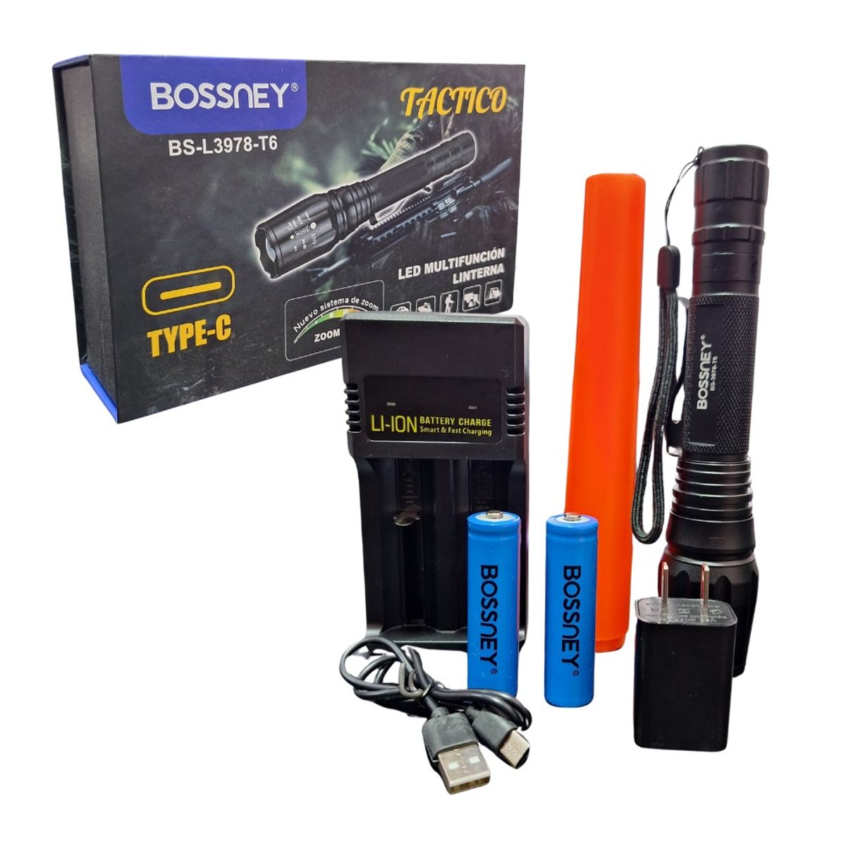 GENERICO - Linterna Tactica de Mano Bossney