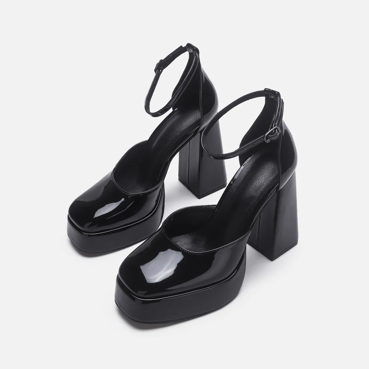 TIOZONEY - Zapatos de tacón negro para mujer