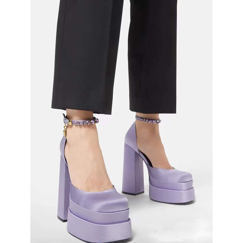 TIOZONEY - Zapatos de tacón morados Mujer