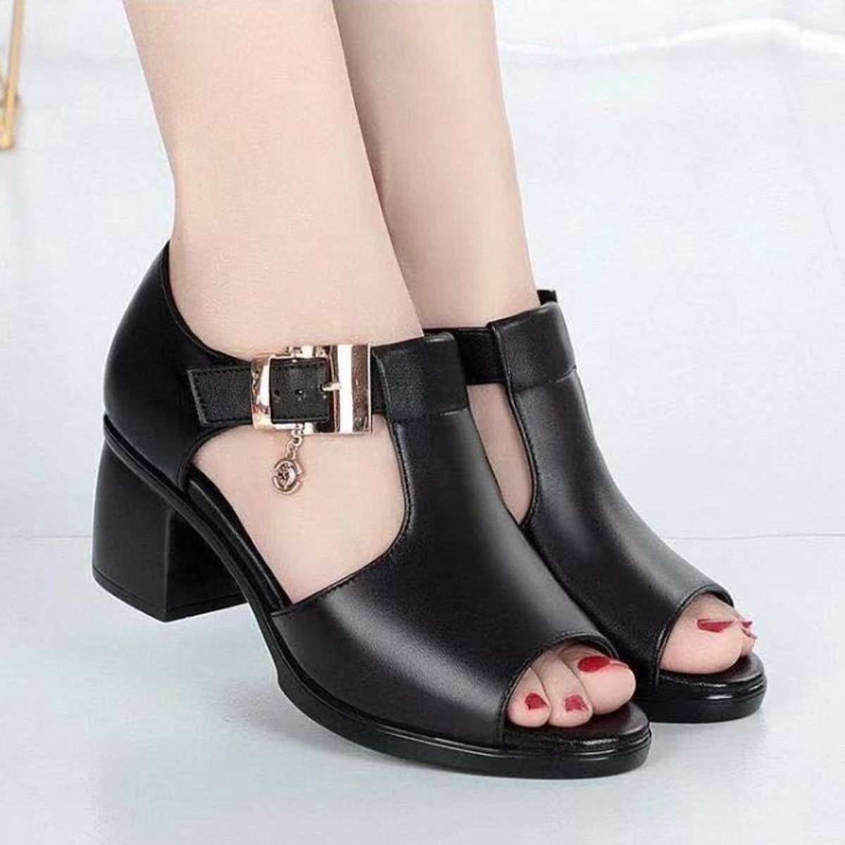 TIOZONEY - Sandalias de tacón para mujer