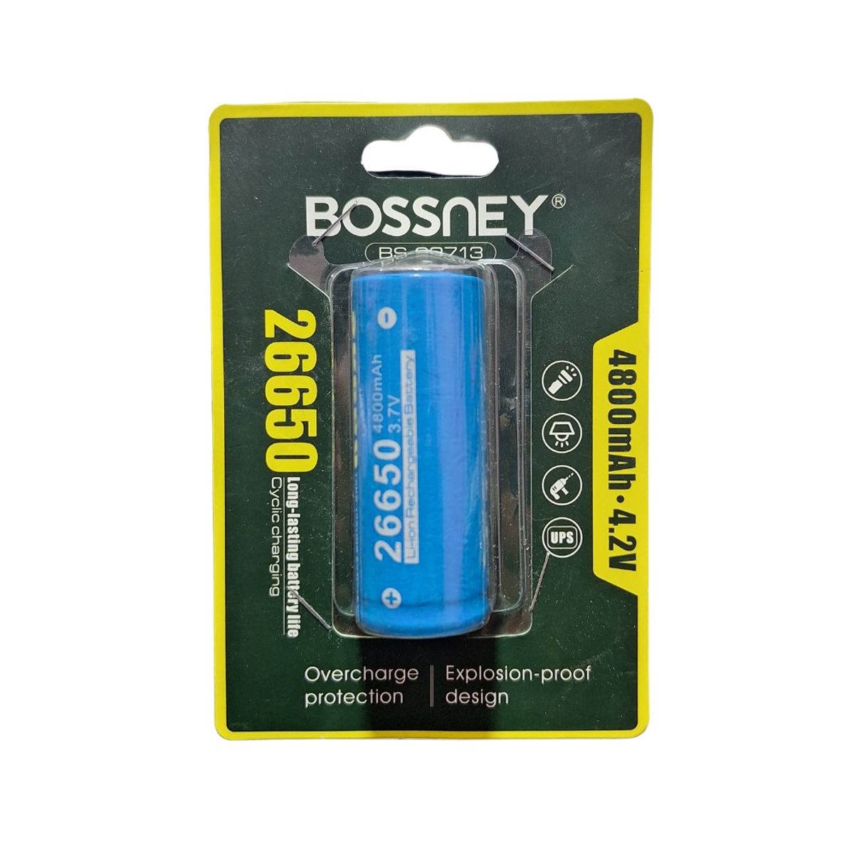GENERICO - Bateria 26650 Recargable 4800mAh 4.2V BOSSNEY