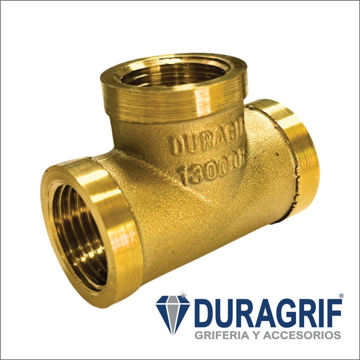 DURAGRIF - Tee Bronce Pesado 1/2 Para Instalación Sanitaria  Duragrif