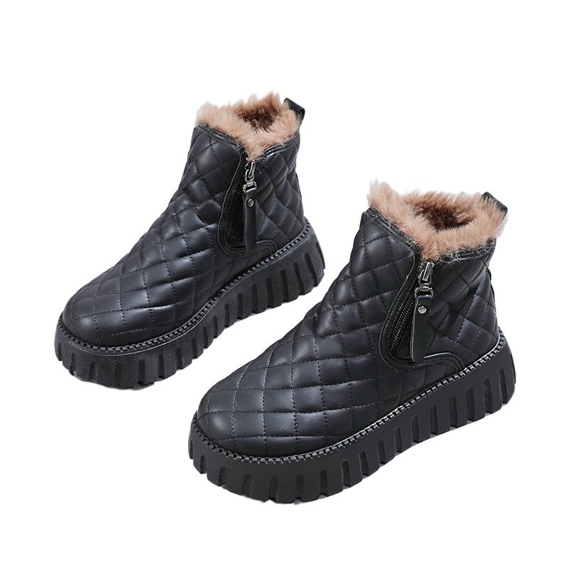 Botas de nieve cortas de felpa para mujer TIOZONEY