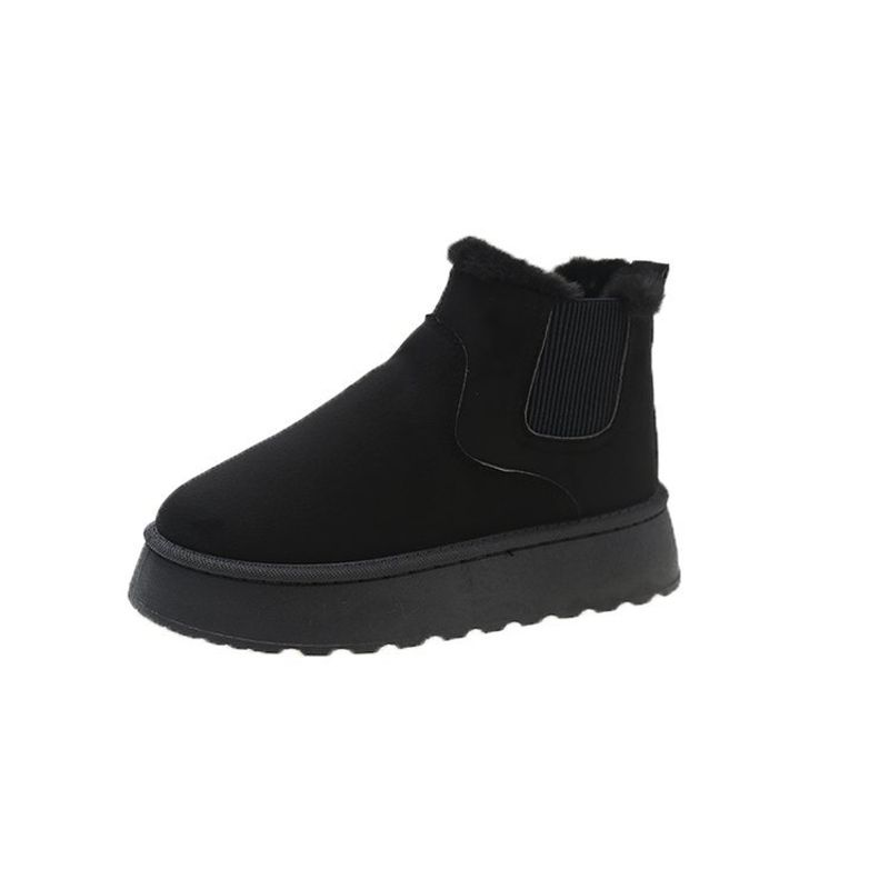 TIOZONEY - Botas de nieve cortas de felpa para mujer