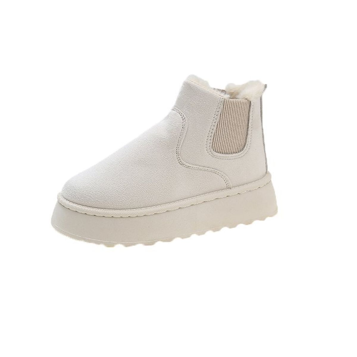 TIOZONEY - Botas de nieve cortas de felpa para mujer