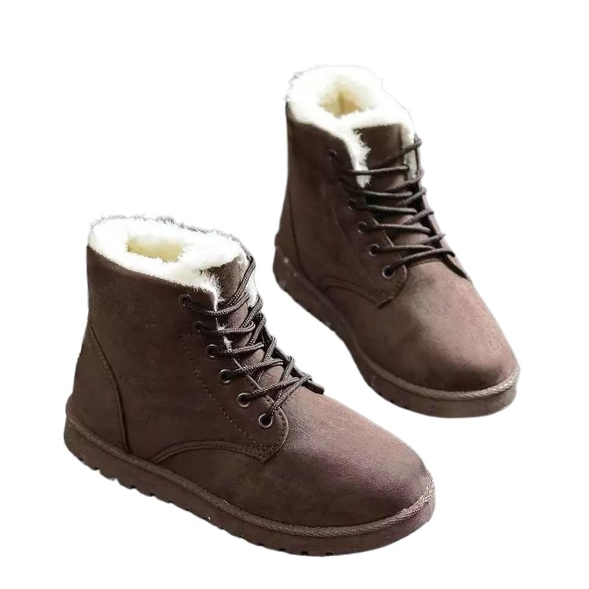 TIOZONEY - Botas de nieve cortas de felpa para mujer