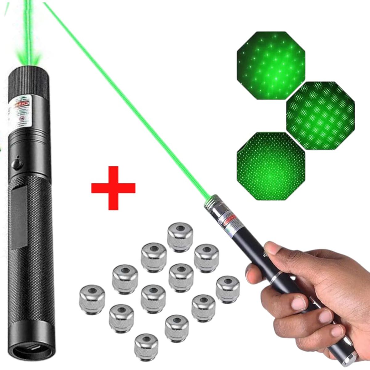 OEM - Set Láser 303 Profesional con Llave y 13 Cabezales Efecto Luz