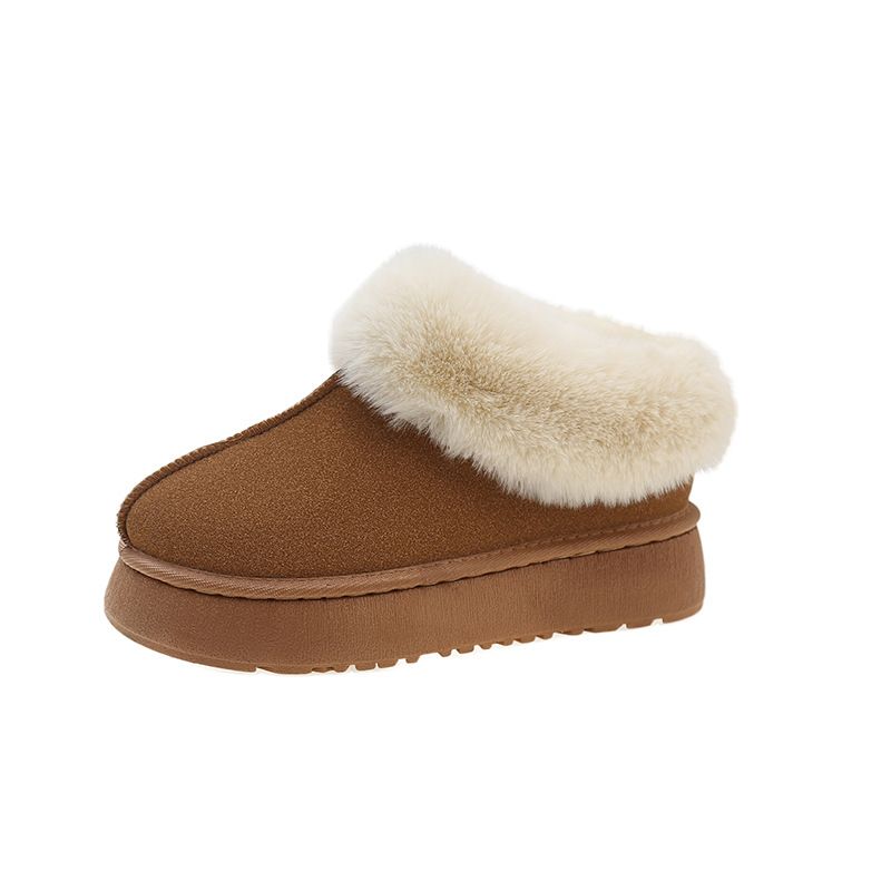TIOZONEY - Botas de nieve cortas de felpa para mujer