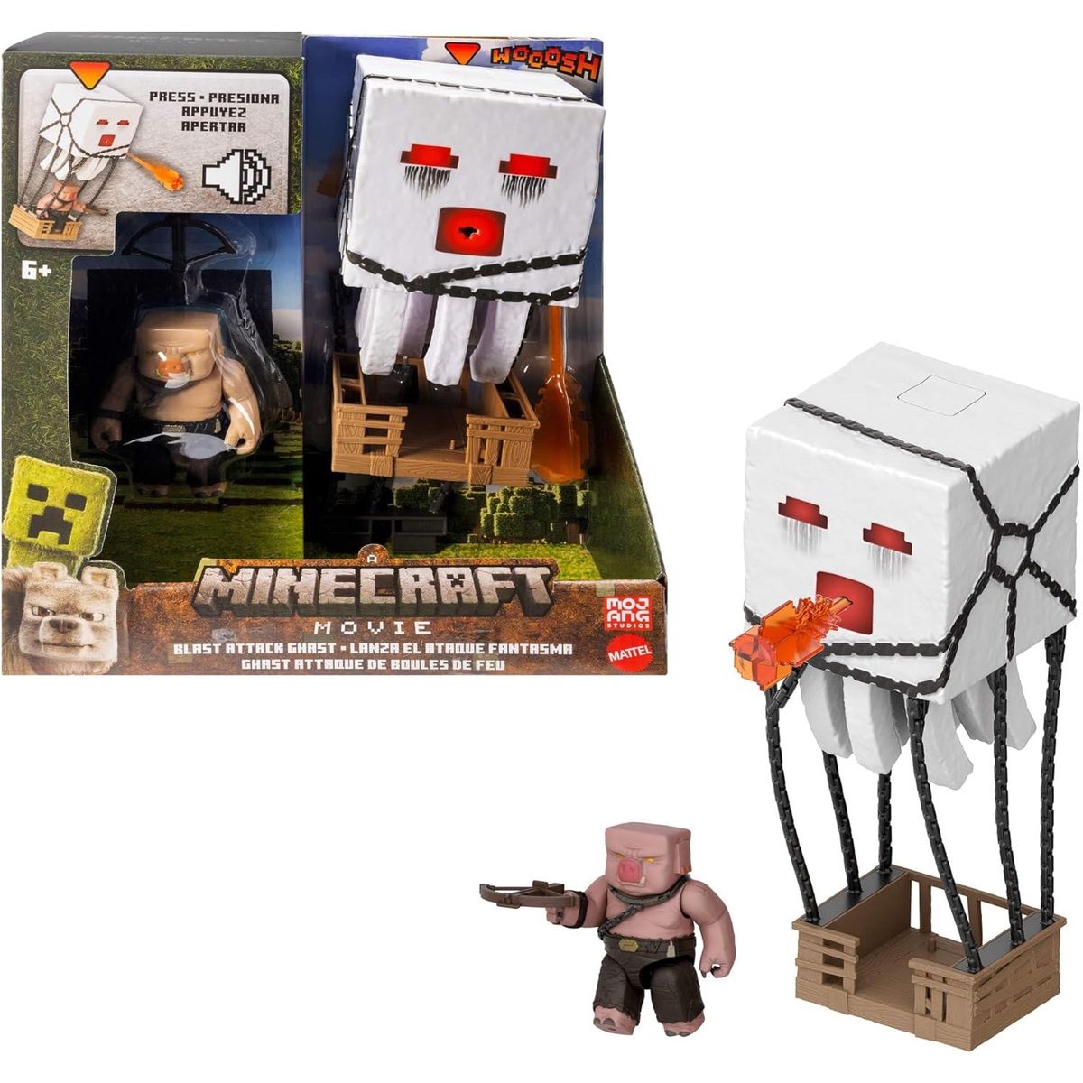 MINECRAFT - Blast Attack Ghast y Piglin Warrior sonido y Luz Minecraft