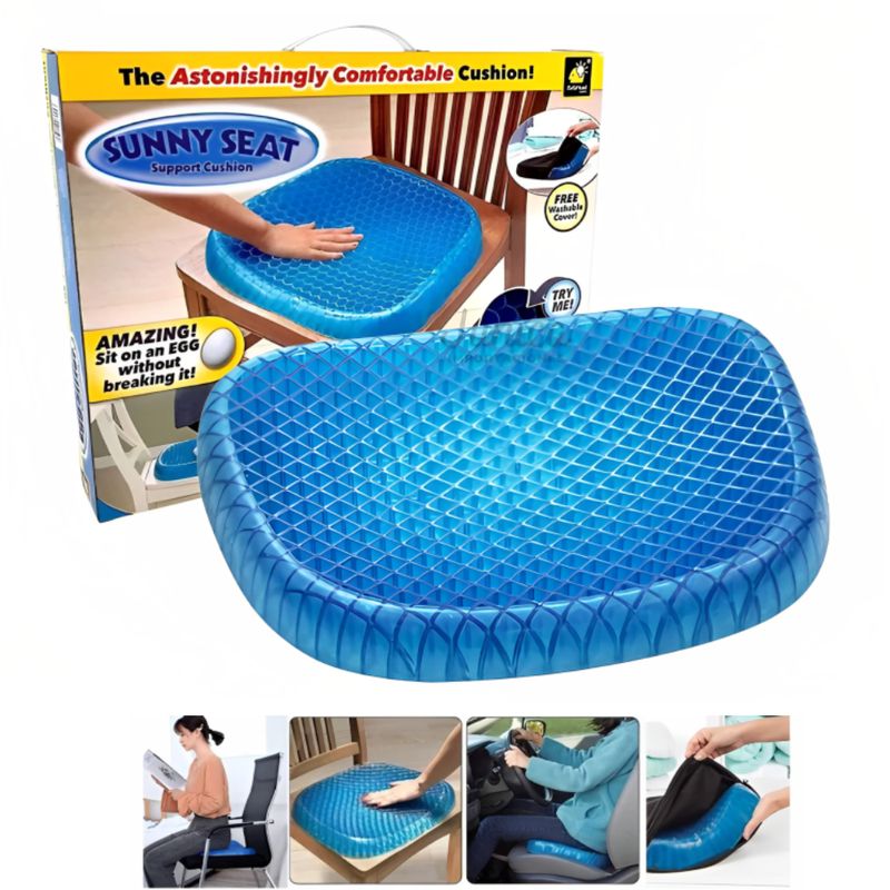 GENERICO - Cojin Asiento de Gel Ortopédico Transpirable con funda