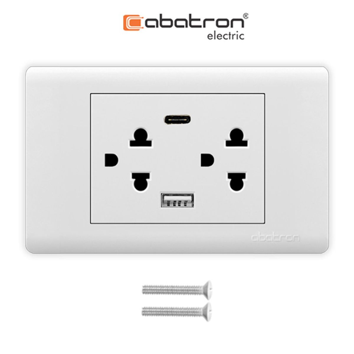 GENERICO - Tomacorriente Tierra Mas Toma Doble Usb Placa Abatron