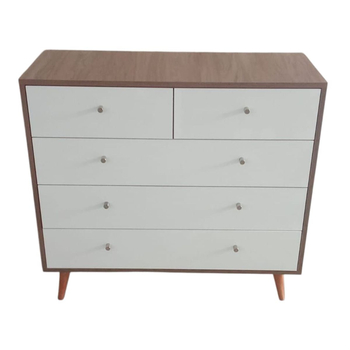 GENERICO - Comoda Castaño 5 Gavetas / Estilo Vintage