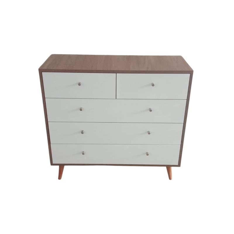 GENERICO - Comoda Castaño 5 Gavetas / Estilo Vintage