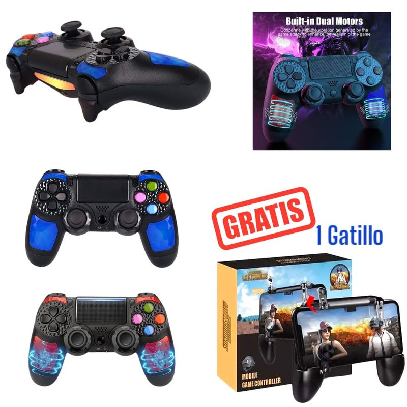 OEM - Joystick Inalámbrico PS4 PC Laptop Recargable + Gatillo W11 Free