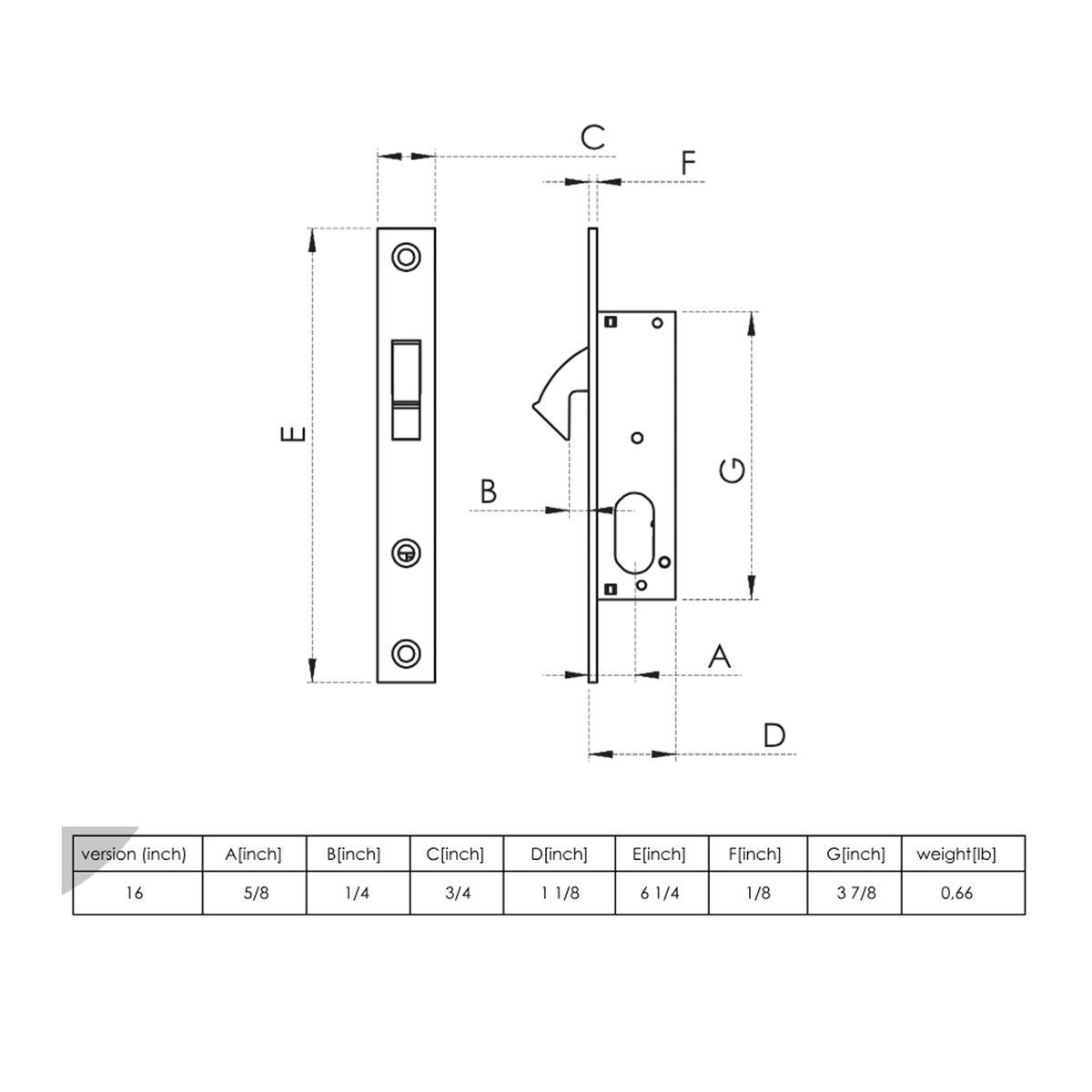 VISALOCK - Cerradura Pico Loro Napoli Acero Niquelado 16 mm Visalock By Cisa