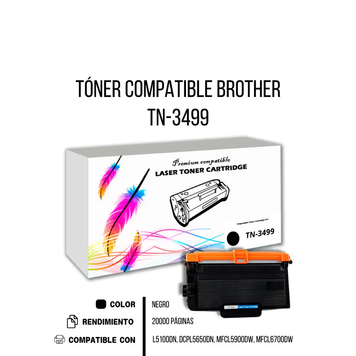 BROTHER INTERNATIONAL - Toner Brother TN-3499 Negro Compatible