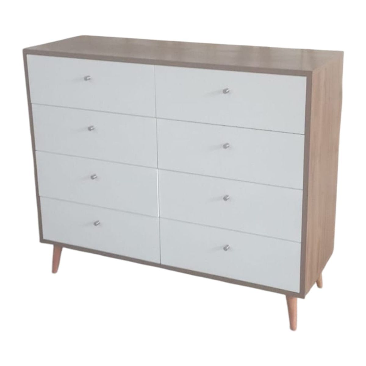 GENERICO - Comoda Castaño 8 Gavetas / Estilo Vintage