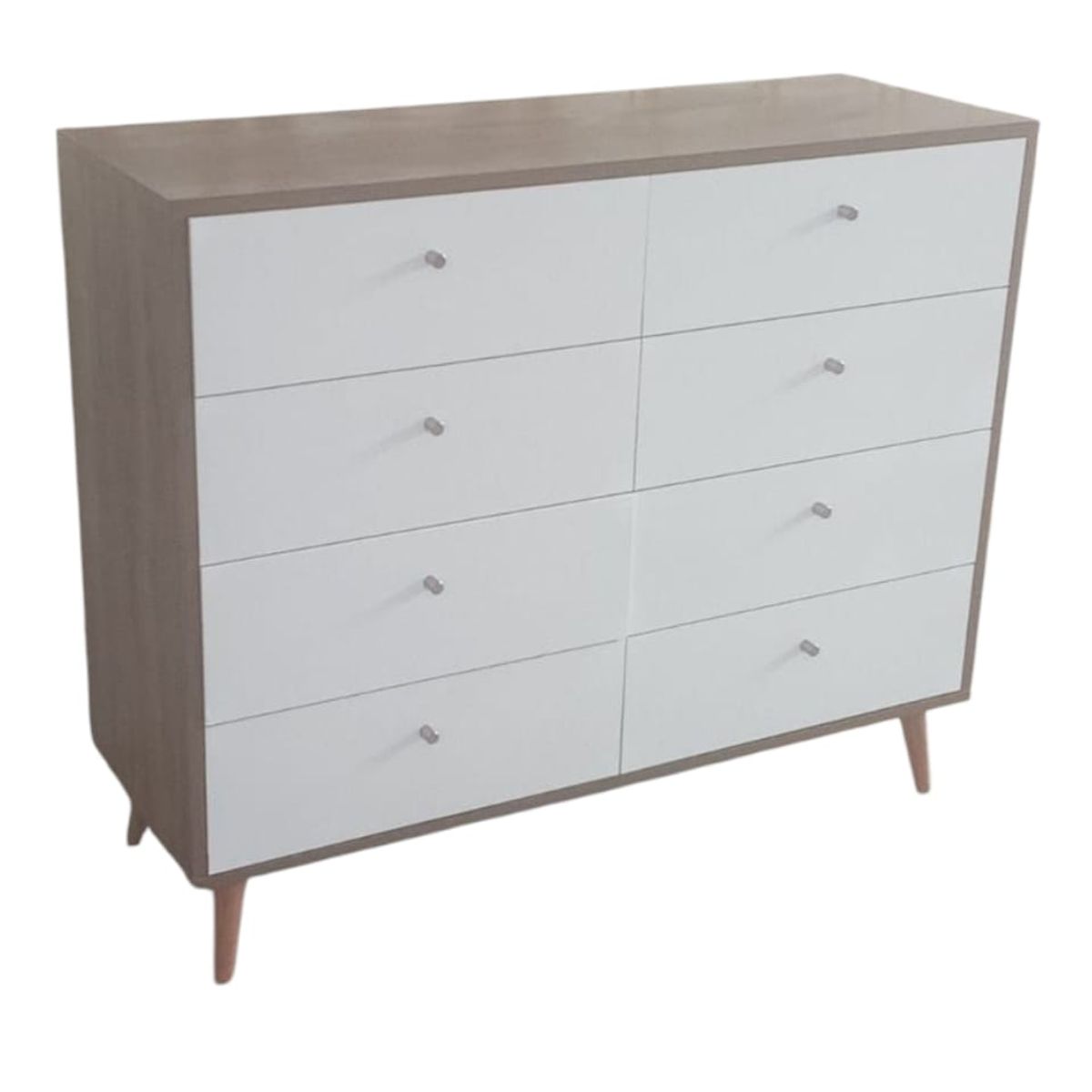 GENERICO - Comoda Castaño 8 Gavetas / Estilo Vintage