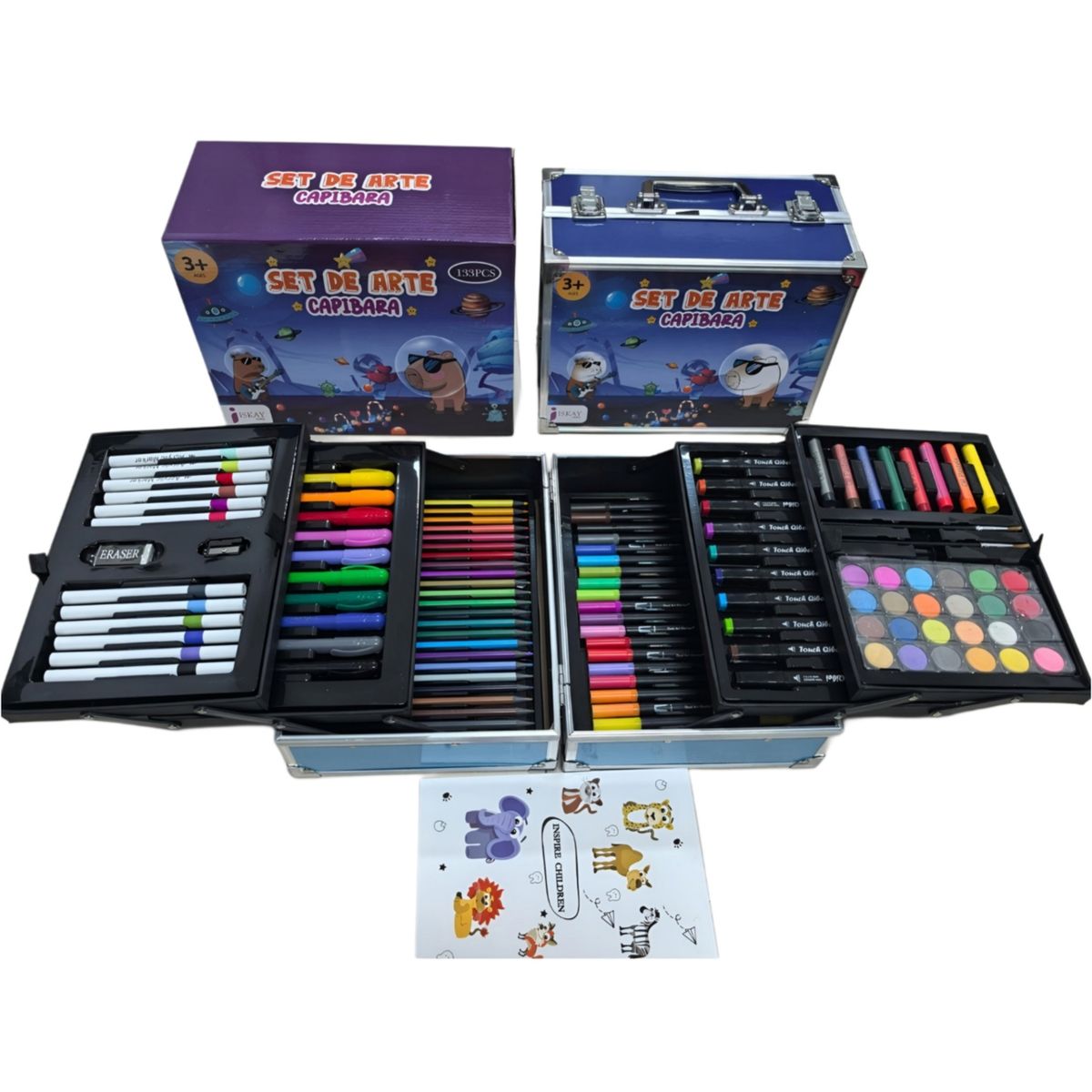 GENERICO - Set de Arte Maleta de Aluminio capibara 6 niveles