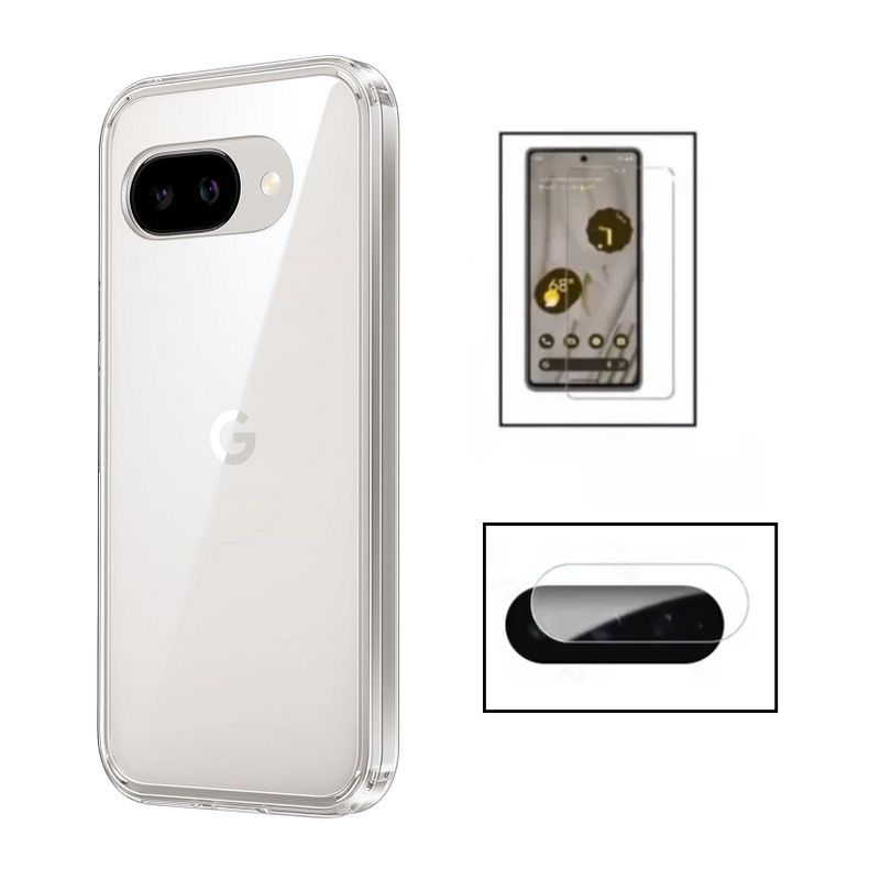 GENERICO - Combo Case Funda Y Mica Pantalla Y Camara Para Pixel 9a 2025