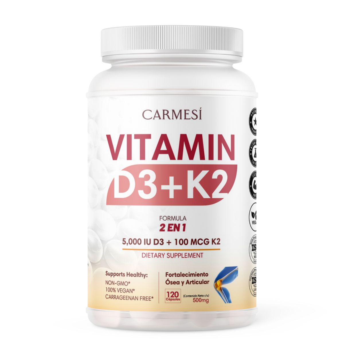 OEM - VITAMIN D3 + K2 (5,000 IU D3 + 100 MCG K2) 120 capsulas