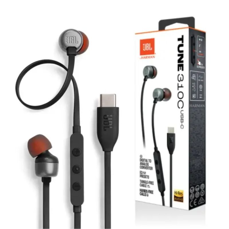 JBL - Audífonos JBL Tune 310C con Micrófono Conector Usb-C Negro