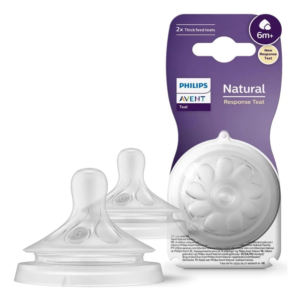 AVENT - Tetina Avent Natural Anticolico Y Antigoteo +6m - Pack 2 Uni