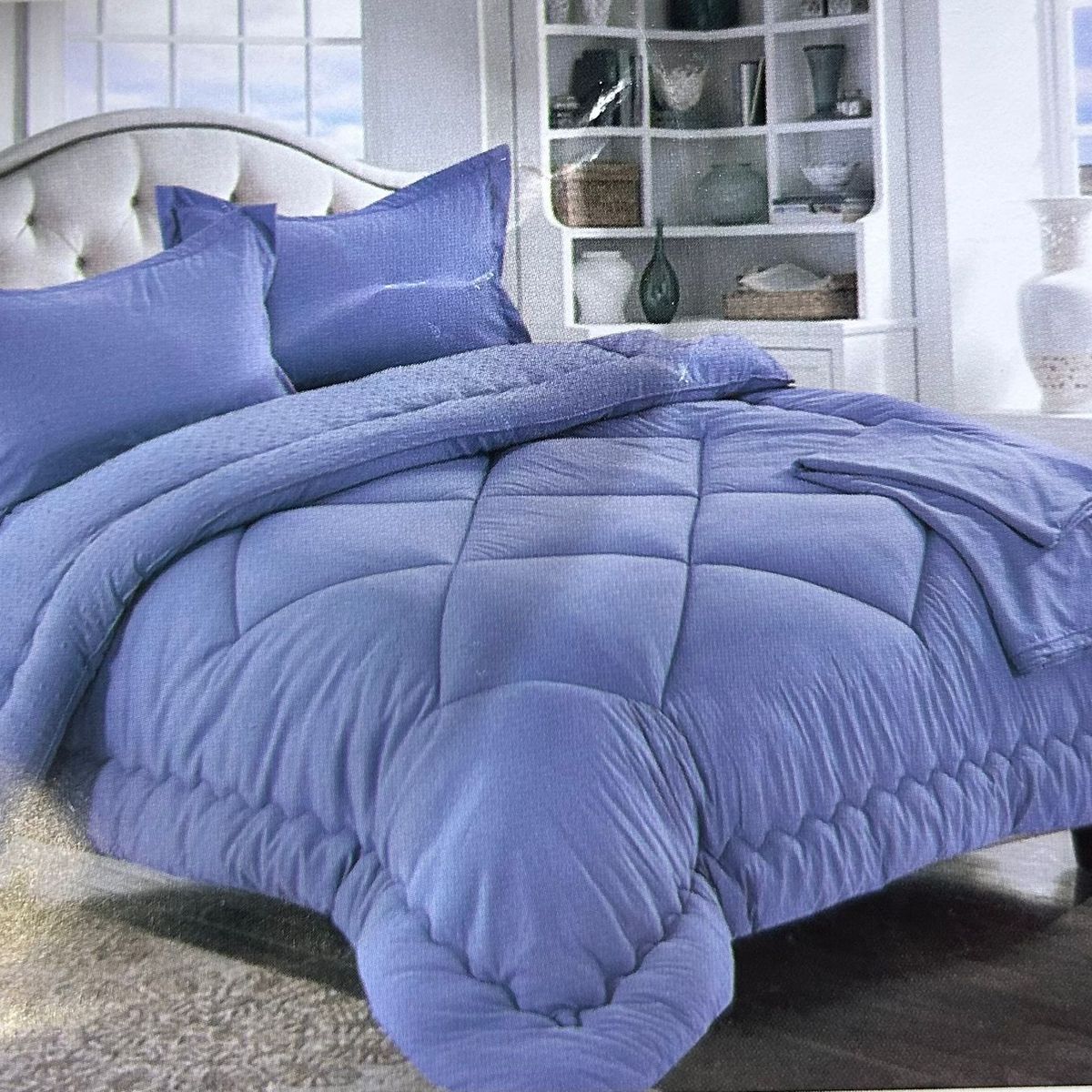 MINGDA - Set edredón 2 pz antiestrés de 5 pz 100% Algodón