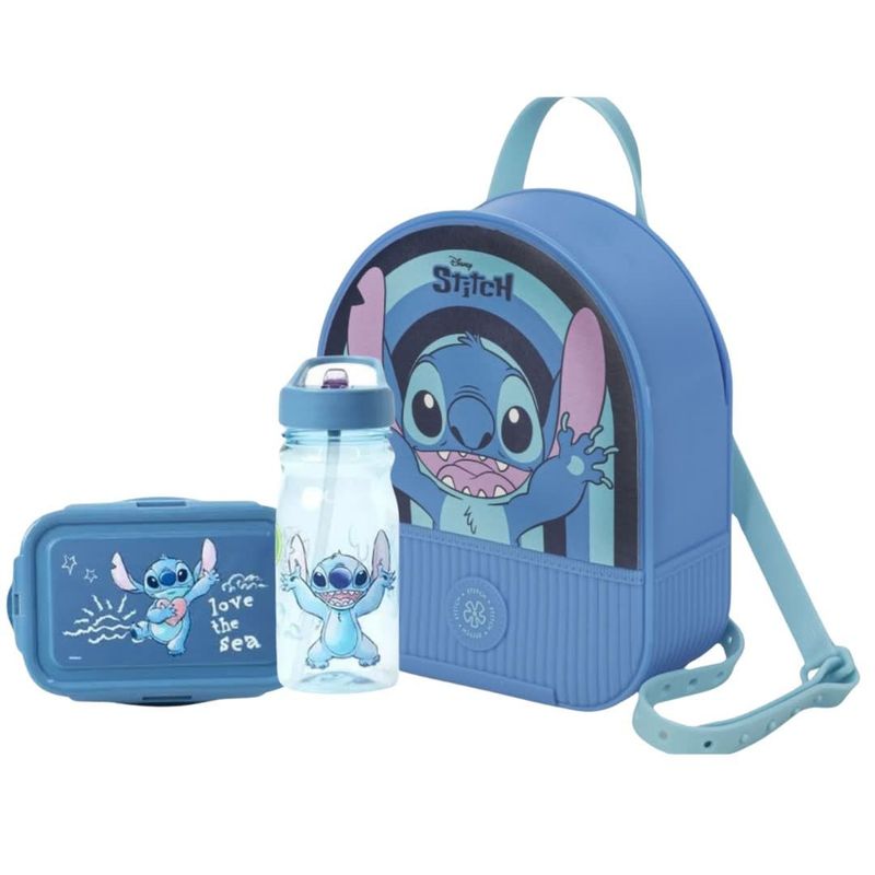 DISNEY - Pack Tipo Palomera + Tomatodo + Taper Stitch celeste 500 ML