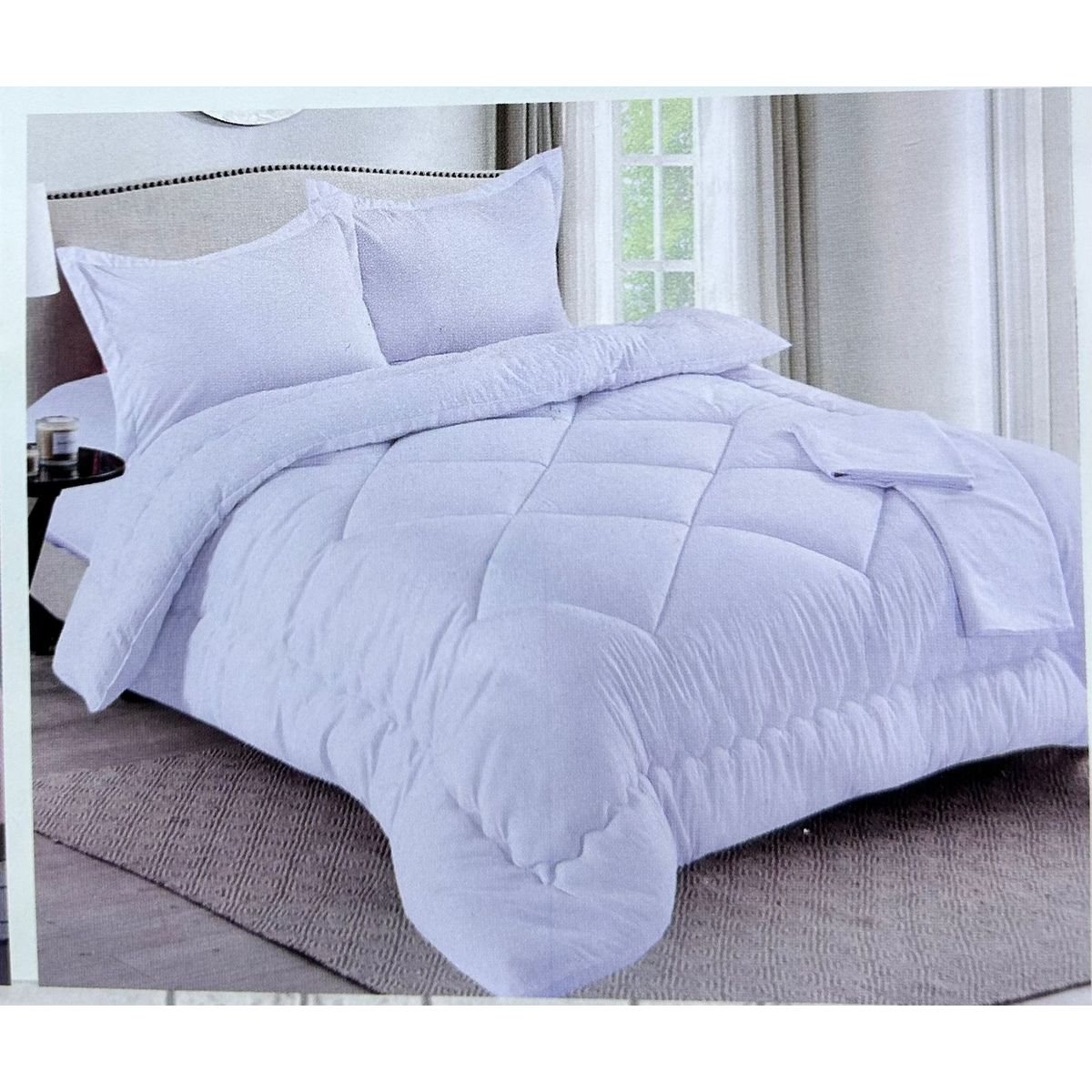 MINGDA - Set edredón 2 pz antiestrés de 5 pz 100% Algodón