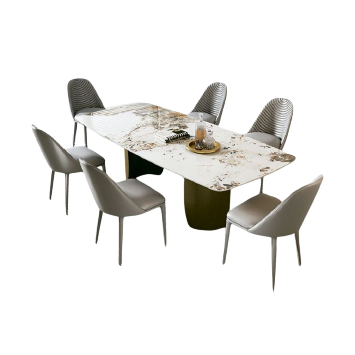 GENERICO - Juego de Comedor Linköping - Ivory y Marrón