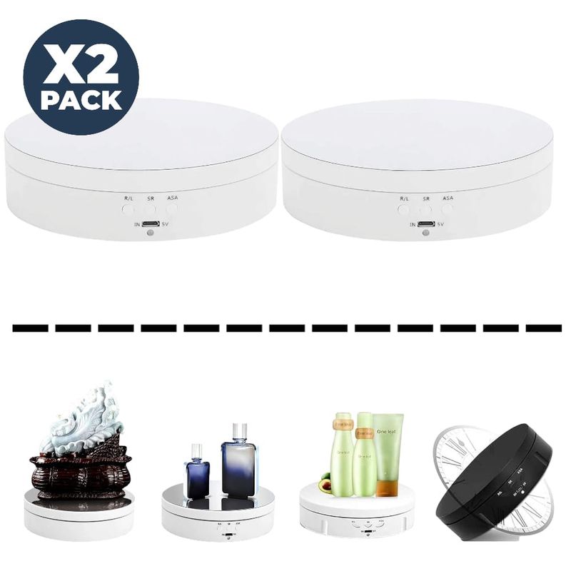 OEM - Pack x2 Exhibidores Eléctricos Giratorios con 3 Modos de Velocidad