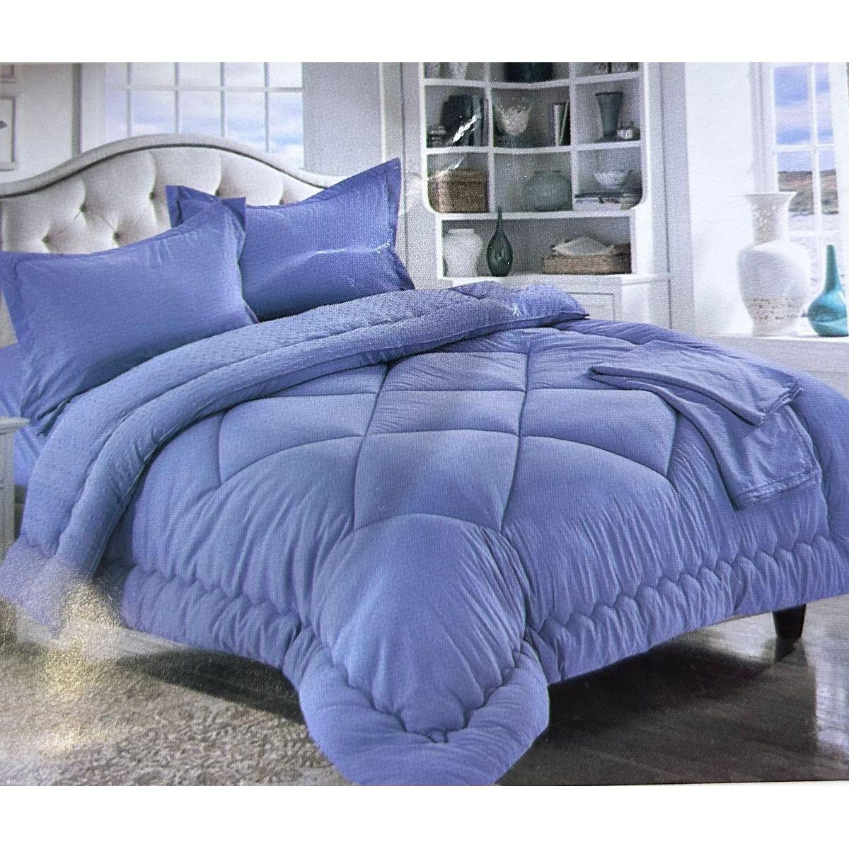 MINGDA - Set edredón Queen antiestrés de 5 pz 100% Algodón