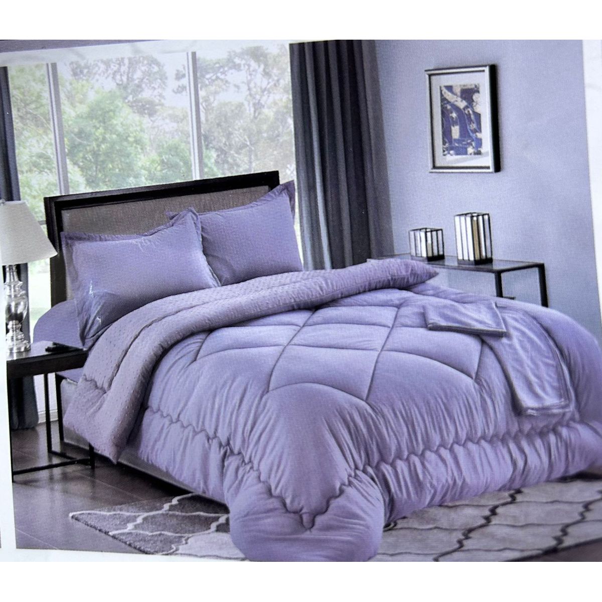 MINGDA - Set edredón Queen antiestrés de 5 pz 100% Algodón