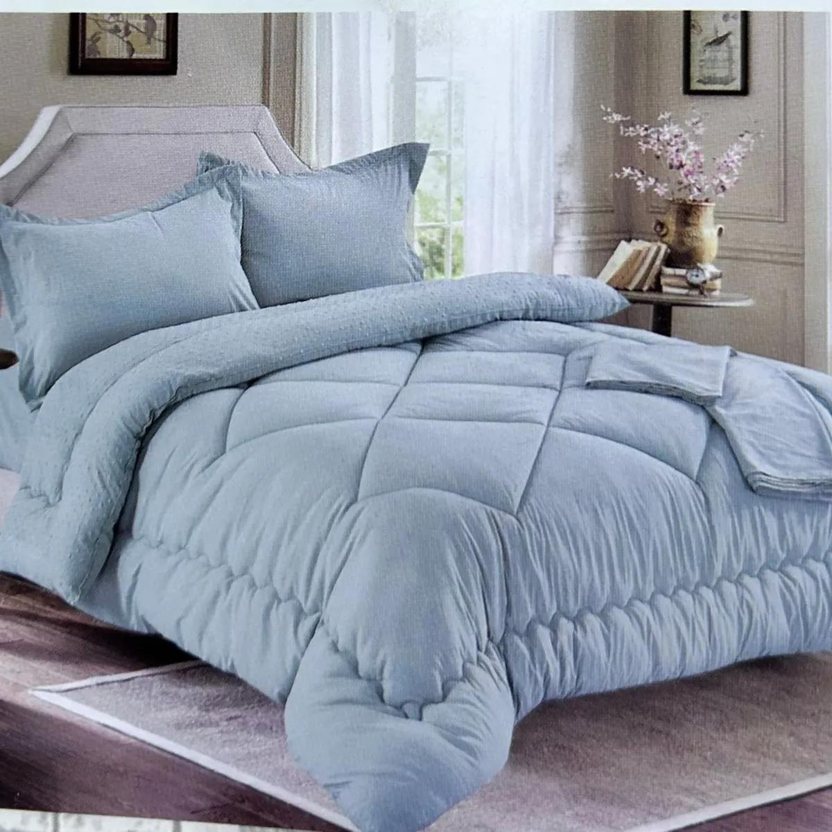 MINGDA - Set edredón Queen antiestrés de 5 pz 100% Algodón