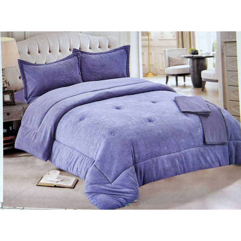 MINGDA - Set de Edredón 2 pz  piel de ángel con piel 5 piezas 100% Algodón