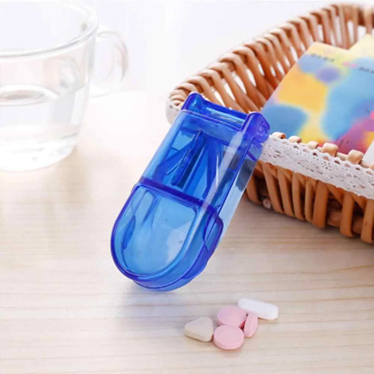 GENERICO - Cortador De Pastillas Portátil Pastillero 2 en 1