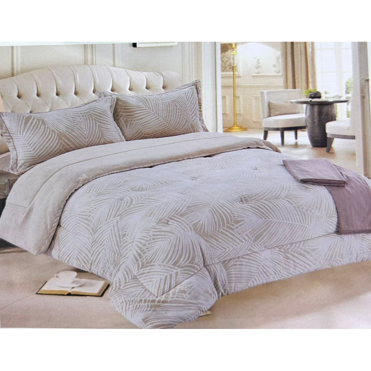 MINGDA - Set de Edredón 2 pz  piel de ángel con piel 5 piezas 100% Algodón