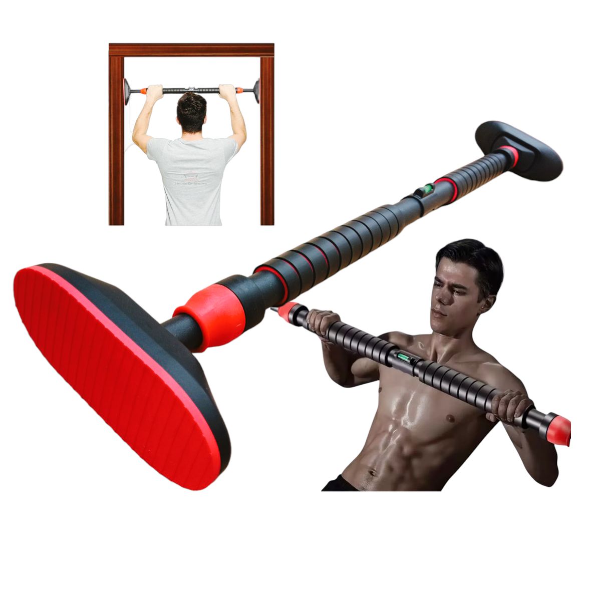 GENERICO - Barra Dominadas Expandible 75 a 95 Cm Pull Up Marco Puerta