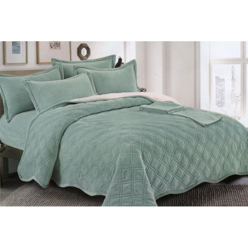 MINGDA - Set de cubrecama 2 pz carnero con piel de ángel 5 piezas 100% Algodón