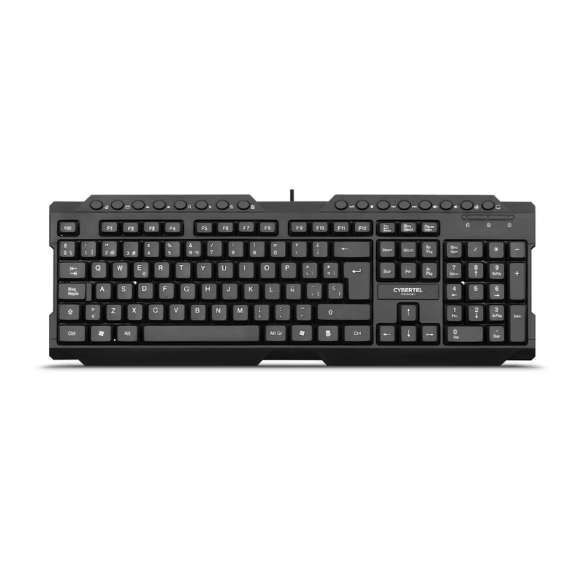 CYBERTEL - Teclado Multimedia PRINCE Black CYB K212+ USB Cybertel