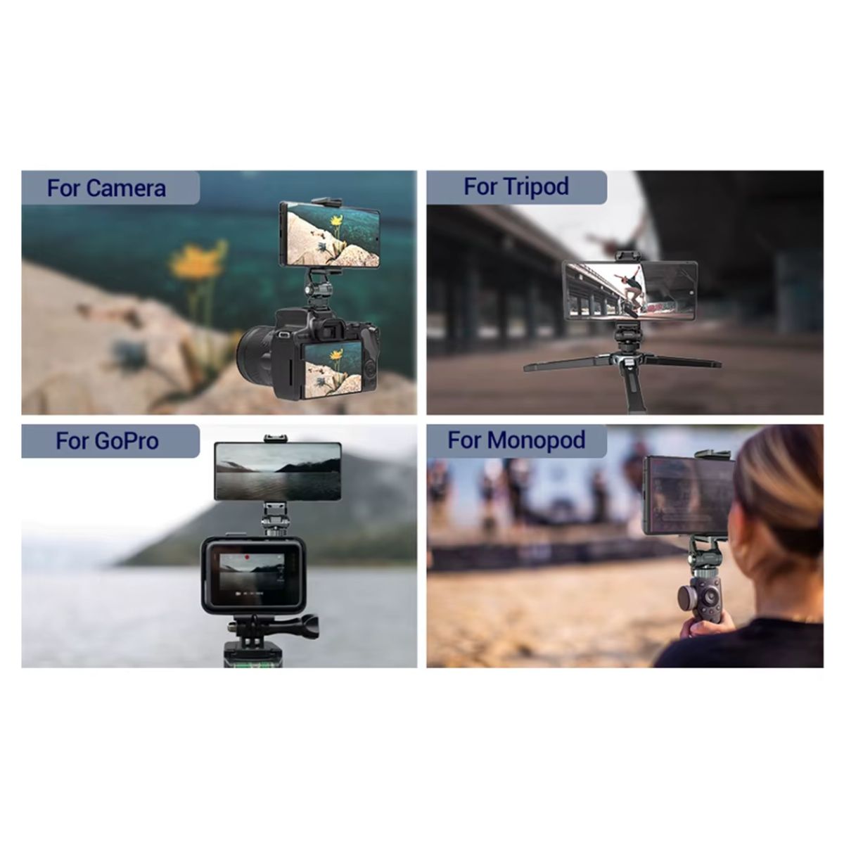 GENERICO - Sujetador Multigrip 360° de Aluminio para Celular