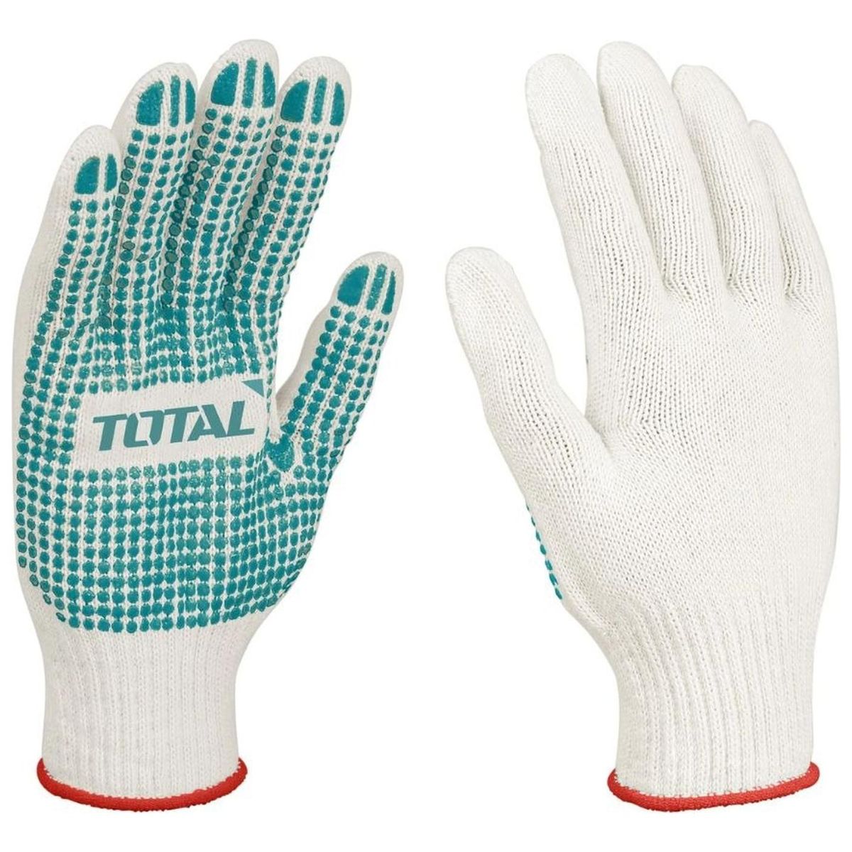 TOTAL TOOLS - Guantes de Algodón con Puntos PVC XL TSP11102 TOTAL