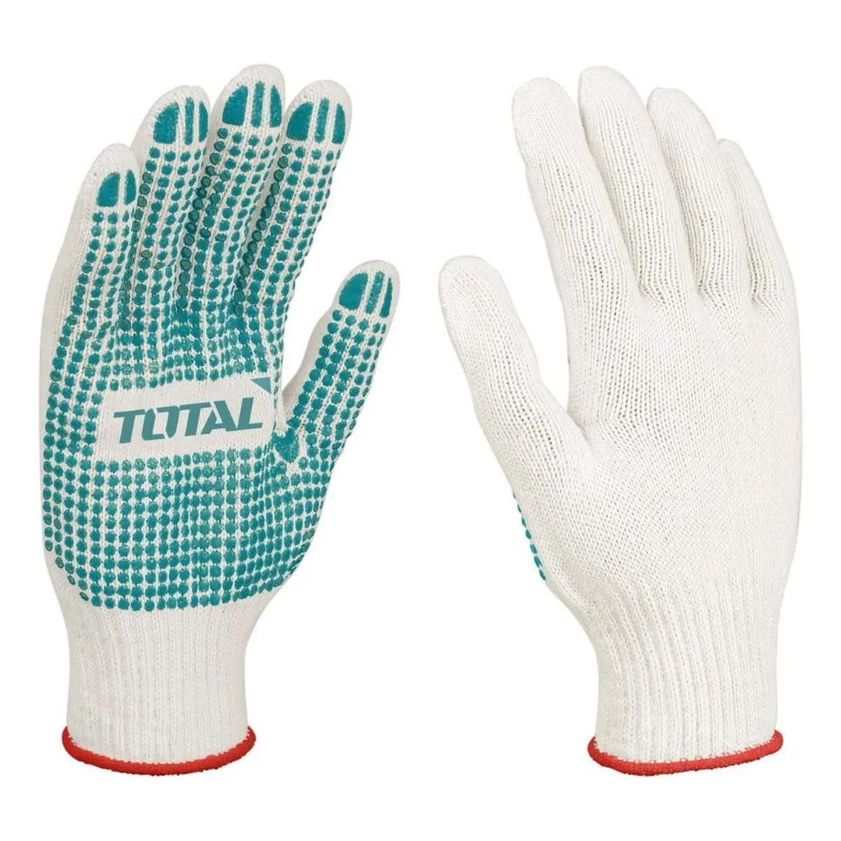 TOTAL TOOLS - Guantes de Algodón con Puntos PVC XL TSP11102 TOTAL