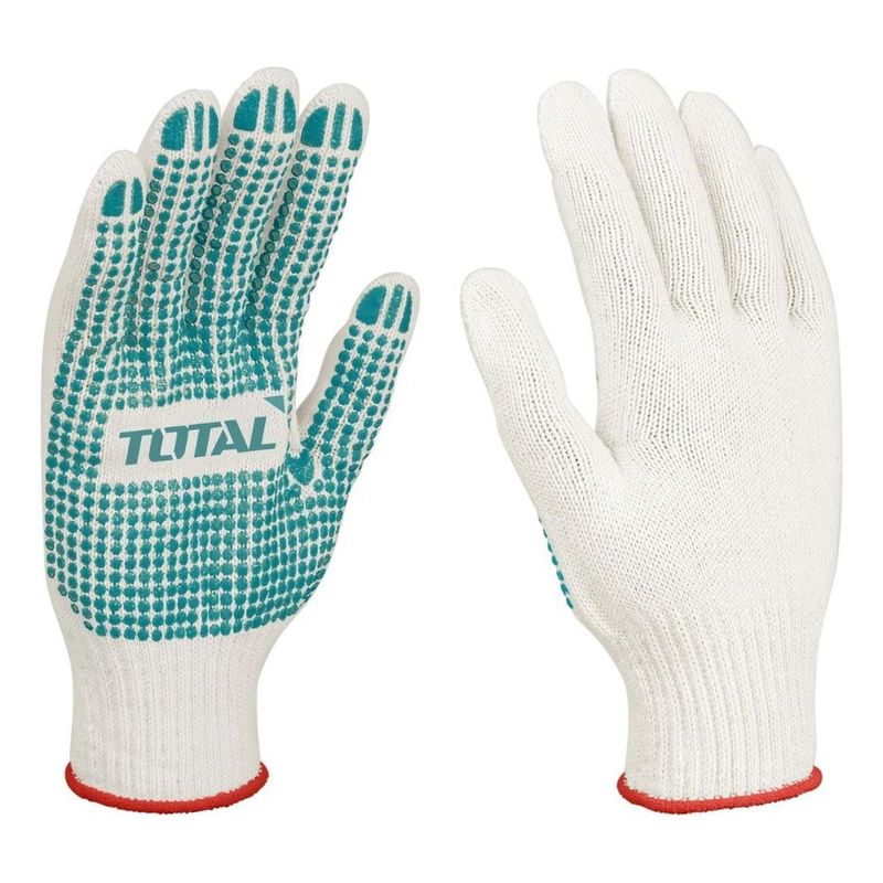 TOTAL TOOLS - Guantes de Algodón con Puntos PVC XL TSP11102 TOTAL