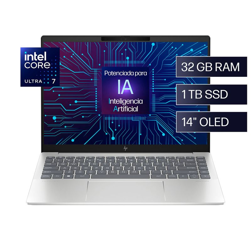 HP - Laptop HP Pavilion Plus 14-ew1002la Core Ultra 7 turbo Boost RAM 32GB SSD 1TB W11H