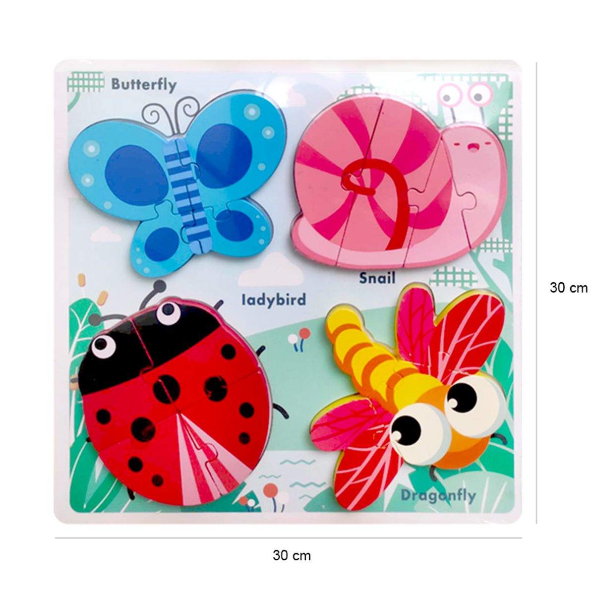 GENERICO - Rompecabeza 3D Insectos de Jardin en Maderita 30x30cm